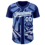 Custom Royal White-Light Blue Lightning Gradient Dot Authentic Baseball Jersey