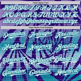 Custom Purple White-Teal Lightning Gradient Dot Authentic Baseball Jersey