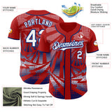 Custom Red White-Royal Lightning Gradient Dot Authentic Baseball Jersey