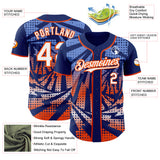 Custom Royal White-Orange Lightning Gradient Dot Authentic Baseball Jersey