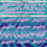 Custom Teal White-Purple Lightning Gradient Dot Authentic Baseball Jersey