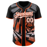 Custom Black White-Orange Lightning Gradient Dot Authentic Baseball Jersey