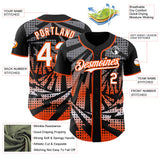 Custom Black White-Orange Lightning Gradient Dot Authentic Baseball Jersey