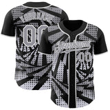 Custom Black Gray-White Lightning Gradient Dot Authentic Baseball Jersey