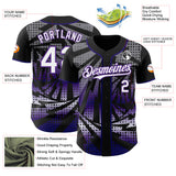 Custom Black White-Purple Lightning Gradient Dot Authentic Baseball Jersey