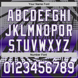 Custom Black White-Purple Lightning Gradient Dot Authentic Baseball Jersey