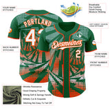 Custom Kelly Green White-Orange Lightning Gradient Dot Authentic Baseball Jersey