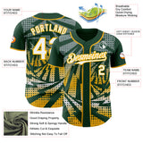 Custom Green White-Gold Lightning Gradient Dot Authentic Baseball Jersey