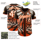 Custom Brown Cream-Orange Lightning Gradient Dot Authentic Baseball Jersey