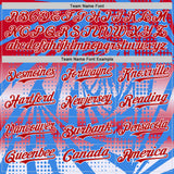 Custom Electric Blue Red-White Lightning Gradient Dot Authentic Baseball Jersey