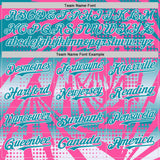 Custom Pink Teal-White Lightning Gradient Dot Authentic Baseball Jersey