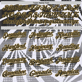 Custom White Black Old Gold-Gray Lightning Gradient Dot Authentic Baseball Jersey