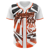Custom White Black-Orange Lightning Gradient Dot Authentic Baseball Jersey