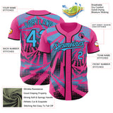 Custom Pink Sky Blue-Black Lightning Gradient Dot Authentic Baseball Jersey