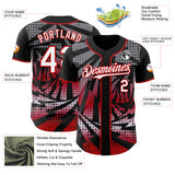 Custom Black White-Red Lightning Gradient Dot Authentic Baseball Jersey
