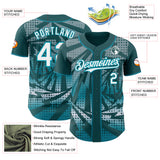 Custom Midnight Green White-Teal Lightning Gradient Dot Authentic Baseball Jersey