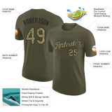 Custom Olive Camo-Black Salute To Service Performance T-Shirt