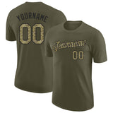 Custom Olive Camo-Black Salute To Service Performance T-Shirt
