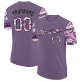Custom Purple Camo-Black Camo Two Tone Performance T-Shirt
