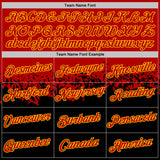 Custom Red Black-Yellow Fade Geometric Splatter Fragmented Shards Performance T-Shirt