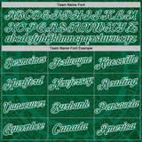 Custom Kelly Green-White Tribal Ethnic Aztec Sun Stone 3D Pattern Performance T-Shirt