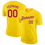 Custom Yellow Red-White Tribal Ethnic Aztec Sun Stone 3D Pattern Performance T-Shirt
