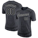 Custom Black-White Tribal Ethnic Aztec Sun Stone 3D Pattern Performance T-Shirt