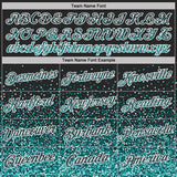 Custom Black Teal-White Colorful Sparkle Gradient Dots Performance T-Shirt