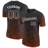 Custom Black Orange-White Colorful Sparkle Gradient Dots Performance T-Shirt