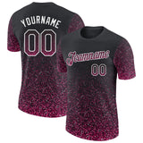 Custom Black Pink-White Colorful Sparkle Gradient Dots Performance T-Shirt