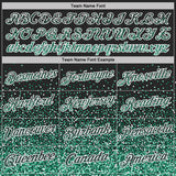 Custom Black Kelly Green-White Colorful Sparkle Gradient Dots Performance T-Shirt