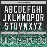Custom Black Kelly Green-White Colorful Sparkle Gradient Dots Performance T-Shirt