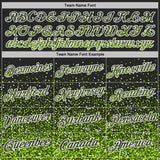Custom Black Neon Green-White Colorful Sparkle Gradient Dots Performance T-Shirt