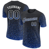 Custom Black Thunder Blue-White Colorful Sparkle Gradient Dots Performance T-Shirt