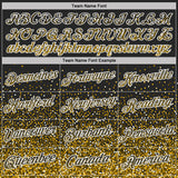 Custom Black Gold-White Colorful Sparkle Gradient Dots Performance T-Shirt