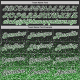 Custom Black Pea Green-White Colorful Sparkle Gradient Dots Performance T-Shirt