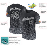 Custom Black Gray-White Colorful Sparkle Gradient Dots Performance T-Shirt