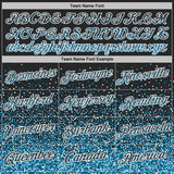 Custom Black Sky Blue-White Colorful Sparkle Gradient Dots Performance T-Shirt