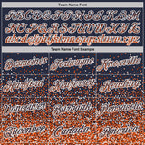 Custom Navy Orange-White Colorful Sparkle Gradient Dots Performance T-Shirt