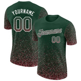 Custom Green Medium Pink-White Colorful Sparkle Gradient Dots Performance T-Shirt