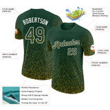Custom Green Yellow-White Colorful Sparkle Gradient Dots Performance T-Shirt