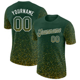 Custom Green Yellow-White Colorful Sparkle Gradient Dots Performance T-Shirt