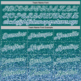 Custom Teal Light Blue-White Colorful Sparkle Gradient Dots Performance T-Shirt