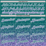 Custom Teal Purple-White Colorful Sparkle Gradient Dots Performance T-Shirt