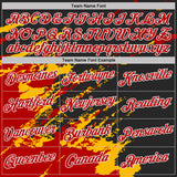Custom Black Red Gold-White Brush Stroke Shatter Splatter Performance T-Shirt