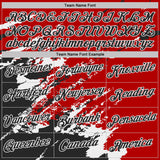 Custom Red Black-White Brush Stroke Shatter Splatter Performance T-Shirt