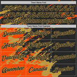 Custom Black Orange-Old Gold Brush Stroke Shatter Splatter Performance T-Shirt