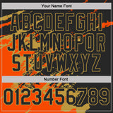 Custom Black Orange-Old Gold Brush Stroke Shatter Splatter Performance T-Shirt