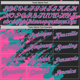 Custom Black Pink-Teal Brush Stroke Shatter Splatter Performance T-Shirt