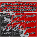 Custom Red Black-Gray Brush Stroke Shatter Splatter Performance T-Shirt